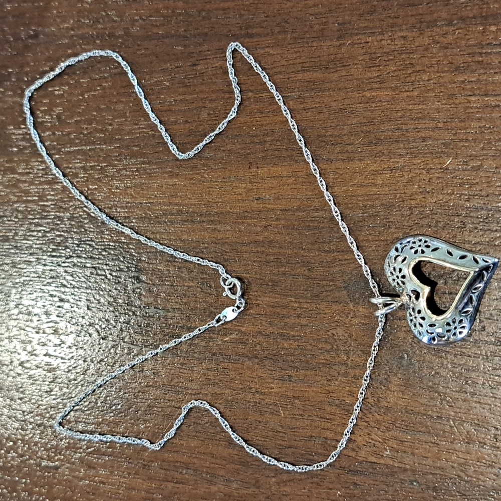 10kt & 925 Heart Shaped Valentine's Necklace 18"